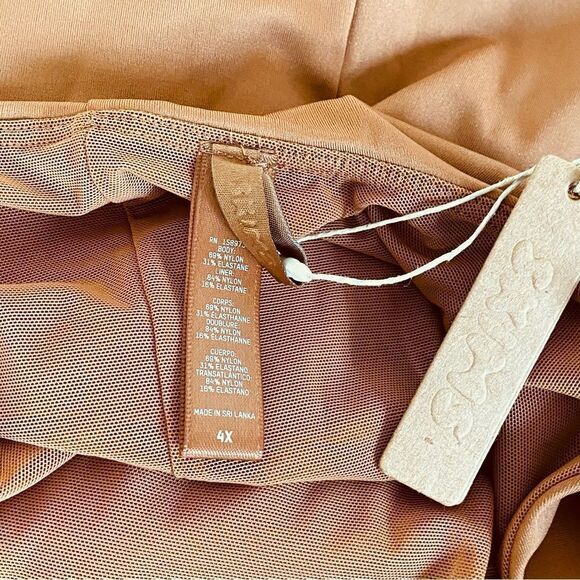 SKIMS Caramel All-in-One Scoop Neck Onesie Bodysuit Sz 4X NWT - Picture 7 of 12